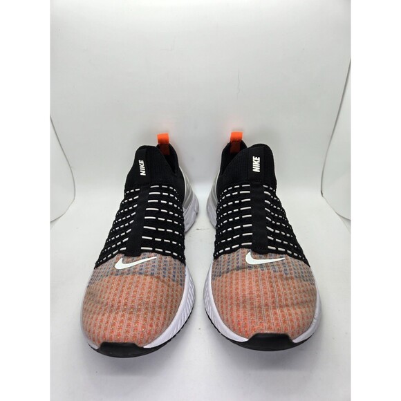 Nike React Phantom Run Flyknit 2 Shoes Mens 8 Black Team Orange Running Sneakers - Picture 2 of 8